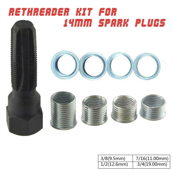 14mm Spark Plug Re-thread rethreader Repair Tap Tool Reamer Inserts Auto Car Kit