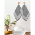 thumbnail image 2 of Grey Geometric Kitchen Dish Towels for Drying Dishes Set of 2, Bohemia Tribal Farm Tribal Patterned Waffle Weave Microfiber Hand Tea Bathroom Towels Quick Dry & Absorbent Towel 12x12, 2 of 7
