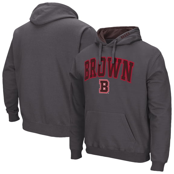 Men's Colosseum Charcoal Brown Bears Arch & Logo 3.0 Pullover Hoodie