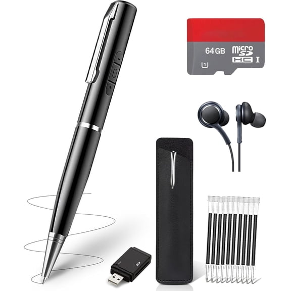 AI Digital Voice Recorder-64GB Voice Activated Recorder with Playback,AI-Intelligent Noise Reduction Mp3 Player, Voice Activated Sound Audio Tap Recorder Device for Meeting,Course,Lectures,Interviews