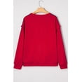 thumbnail image 6 of Women's Fiery Red Striped Varsity Sweatshirt – Casual Daily Layering Essential [ZhiHiMeRi] | XL, 6 of 12