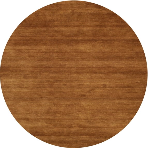 Ahgly Company Machine Washable Indoor Round Contemporary Mahogany Brown Area Rugs, 5' Round