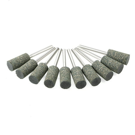

10mm Rubber Mounted Points Cylinder Polishing Buffing Wheels with 1/8-inch Shank for Rotary Tools 10pcs