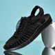 thumbnail image 3 of Sandalias de gladiador para hombre, zapatos de verano tejidos hechos a mano de alta calidad para hombre, sandalias de playa informales sin cordones para exteriores, zapatillas planas, 3 of 5