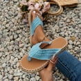 thumbnail image 6 of Summer New Flat Clip Toe Fisherman Shoes, Boho Outer Wear Sandals Slippers, Thick Bottom Solid Color Round Toe Buckle Strap Sandals, Stylish Outer Wear Woven Beach Sandals For Women, 6 of 10