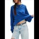 thumbnail image 3 of Sudaderas para Mujer, Suéteres de Cuello Redondo de Gran Tamaño, Blusas de Larga, Ropa de Otoño Invierno 2025 Azul Colorido XL, 3 of 9