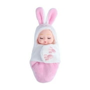KOYPTL 5 Inch Mini Baby Dolls Set for Toddlers,5pcs Realistic Baby Dolls with Different Animal Clothes Style,Cute Tiny Gifts Christmas Birthday Holiday Gift for Kids Boy Girls 3+Years Old