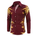 thumbnail image 1 of Camisa de hombre nueva impresión 3D solapa degradada camisa tipo cárdigan de un solo pecho casual vaion street ropa de hombre de alta calidad, 1 of 6