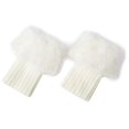 thumbnail image 2 of Leg Warmers Knitted Wool Like Boots Woolen Leg Warmers Short Flanges Solid Color Feather Yarn Hosiery, 2 of 5