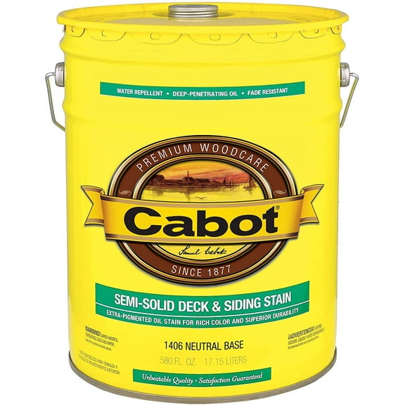 Cabot Creamery Semi-Solid Exterior Wood Stain - Durable, Liquid - 5 Gal, Neutral