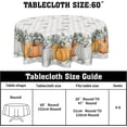 thumbnail image 2 of Fall Pumpkins Round Tablecloth 60 Inch Autumn Harvest Thanksgiving Orange White Pumpkins Buffalo Plaid Table Cloth Rustic Farmhouse Polyester Table Cover for Kitchen Dining Room Decor, 2 of 6