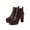 Brown, variant on Aueoeo Fall Boots, Women's Squares Toe Mid Heel Short Booties Slip On Winter Boots Fashion Chunky Heel Ankle Boots