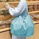 thumbnail image 1 of Bolsa de almacenamiento de artículos diversos plegable impermeable para viajes al aire libre de gran capacidad Bolsa de compras de supermercado plegable azul, 1 of 6