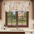 thumbnail image 6 of 2 Pack Valances for Window, Orange Yellow Botanical Short Curtains for Kitchen Bedroom Living Room, Rustic Country Spring Floral Summer Leaf Small Window Treatment Valance Drapes 42 x 18 Inch, 6 of 8