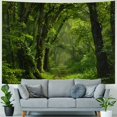 thumbnail image 4 of Shiartex  Virgin Forest Tapestry Green Tree in Misty Forest Tapestry Wall Hanging Nature Scenery Wall Tapestry Decor for Living Room Bedroom 40x30inch, 4 of 6