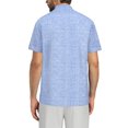 thumbnail image 2 of Cafe Luna Men's Crossed one Pocket Solid Print Short Sleeve Shirt, 2 of 2