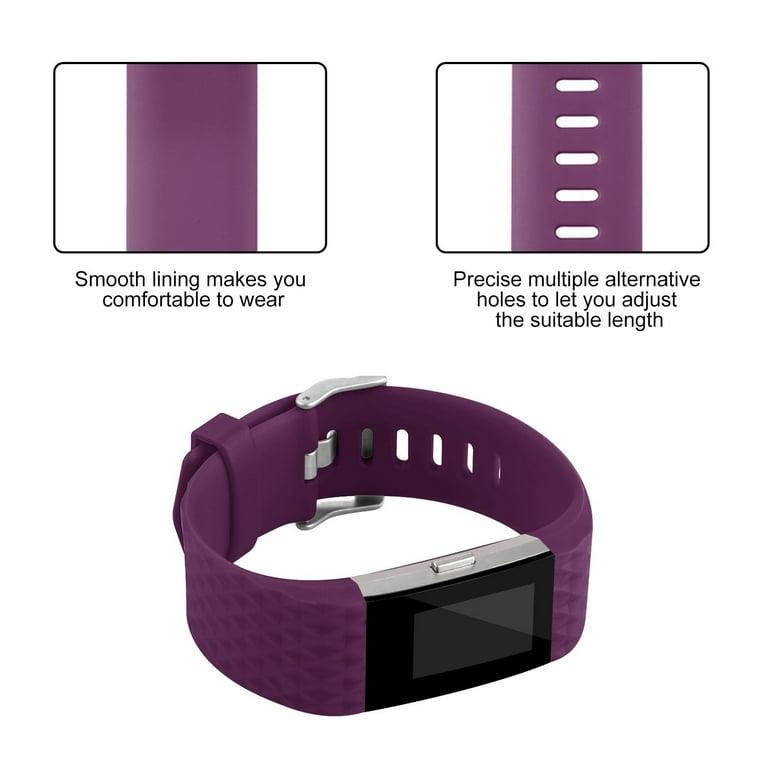 Fitbit Charge 2 Bands Replacement Sport Strap Accessories with Fasteners  and Metal Clasps for Fitbit Charge 2 Wristband (Large, Slate)