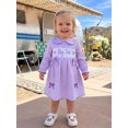 thumbnail image 3 of Cjfdfy Kids Girls Casual Dress, Long Sleeve Dress Plaid Big Sister Embroidery Fall A-line Dress For Casual Daily,Newborn Bodysuit Pink Dress, Fall Winter Baby Girl Clothes, 3 of 8