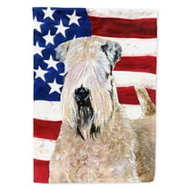 USA American Flag with Wheaten Terrier Soft Coated Garden Flag