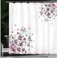 thumbnail image 4 of Ambesonne Floral Shower Curtain, Grunge Flower Motif Leaf, 69"Wx84"L, Black Pale Pink Mint, 4 of 5