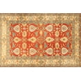 thumbnail image 1 of Ahgly Company Machine Washable Indoor Rectangle Traditional Chrome Gold Yellow Area Rugs, 2' x 4', 1 of 7