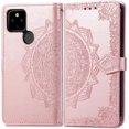 thumbnail image 2 of for Google Pixel 5A 5G Wallet Phone Case,Mandala Embossing PU Leather Phone Case with Credit Card Holder & Hand Strap Kickstand Flip Folio Closure Cover for Google Pixel 5A 5G MTL Rose Gold, 2 of 16