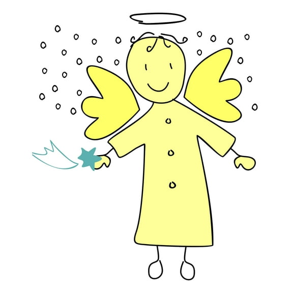 RELIGION - Nursery Kids Bedroom Children's Guardian Angel Image Decoration Fairy Religious Art Design Removable Vinyl Wall Decal - Multicolored Home Living Room Easy To Apply Wall Sticker 16" x 20"