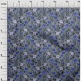 thumbnail image 3 of oneOone Polyester Spandex Teal Blue Fabric Floral Sewing Fabric By The Yard Printed Diy Clothing Sewing Supplies 56 Inch Wide, 3 of 5