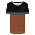 thumbnail image 2 of AKOEE T-shirts Tshirts for Women Short Sleeve Crewneck Graphic Basic Tees Casual Trendy Summer Tops, Black #A L, 2 of 6