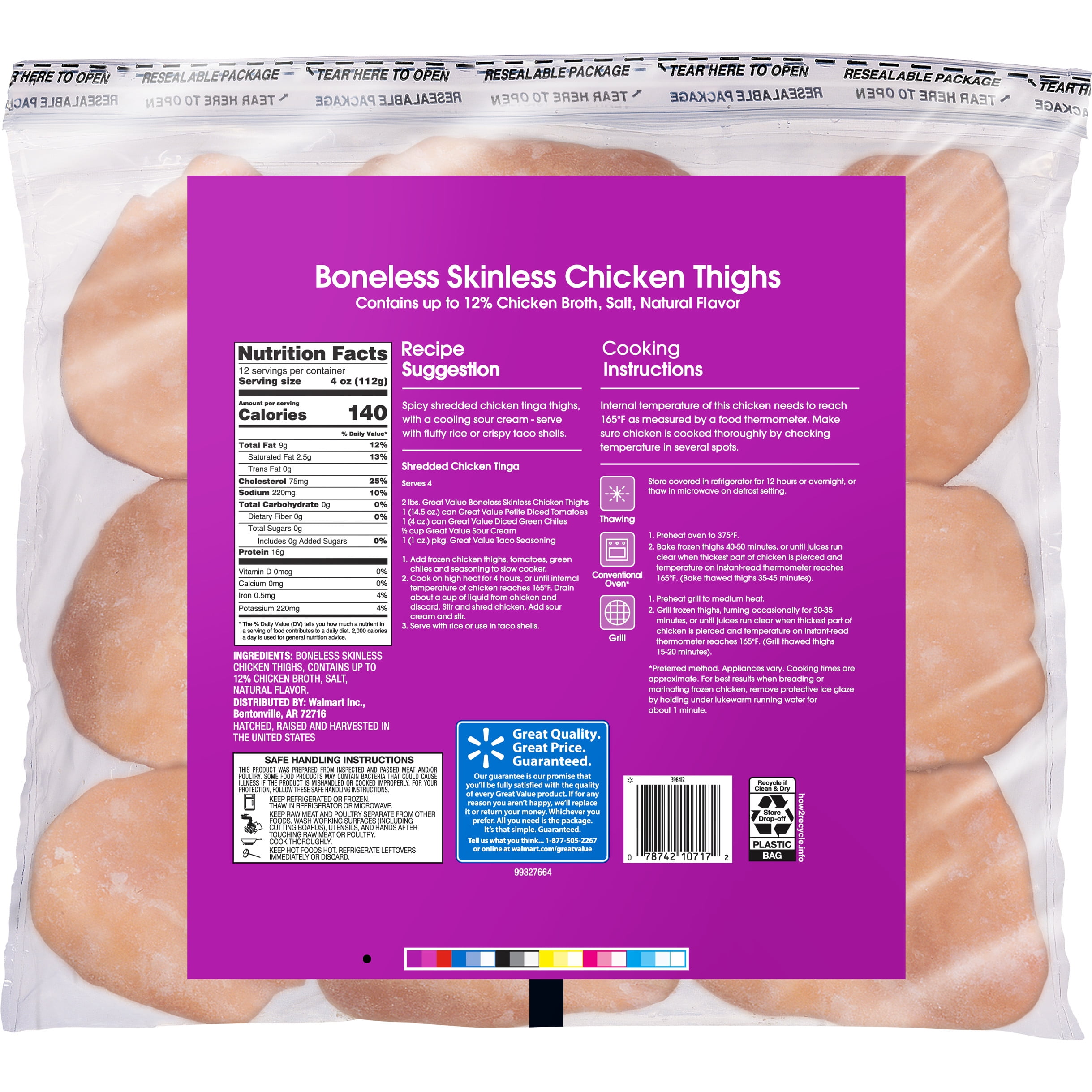 Great Value Chicken Breast Oz Nutrition Information Nutritional