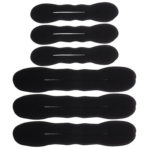 LOLIPPYY 6Pcs Black Hair Bun Portable Reusable Hair Accessories for Twist Styles and Parties