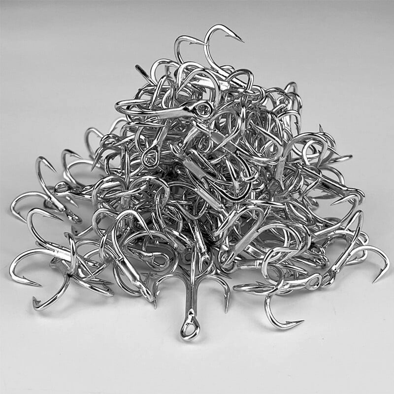 4x-Strong Treble Hook Fishing Hooks Size 4#-5/0 Sharp Round Bend for Lures Baits