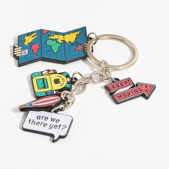 Chumbak Travel Metal Keychain with 5 Unique Charms