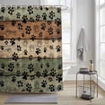 thumbnail image 3 of Dog Claws Painting Shower Curtain, Vintage Green Wood Striped Farm Animal Country Waterproof Shower Curtain Set with 12 Hooks Lightweight Bath Curtains Fabric Bathroom Decor 48x72 Inches, 3 of 9