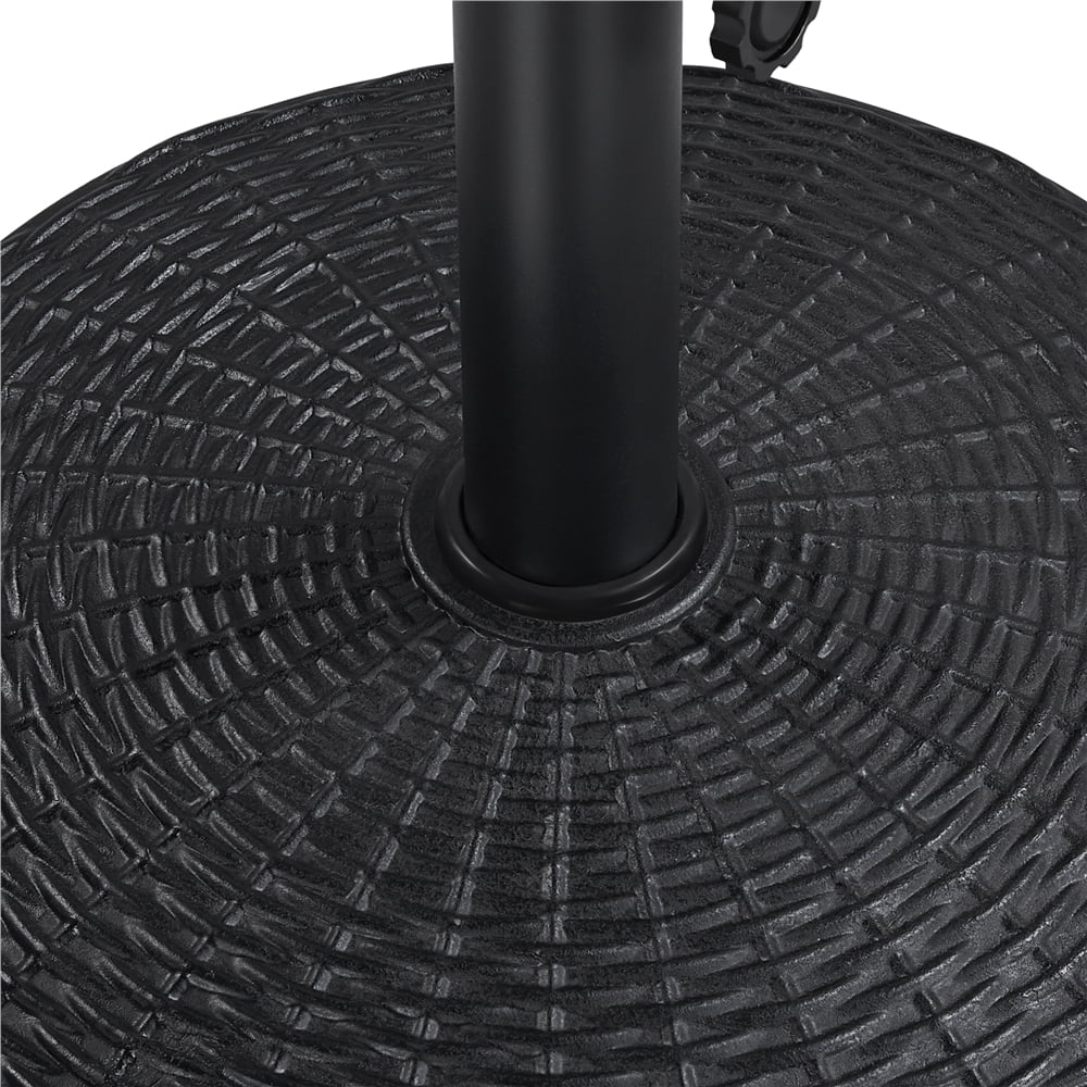 Renwick 23 lbs Black Round Resin and Iron Patio Umbrella Base, Black