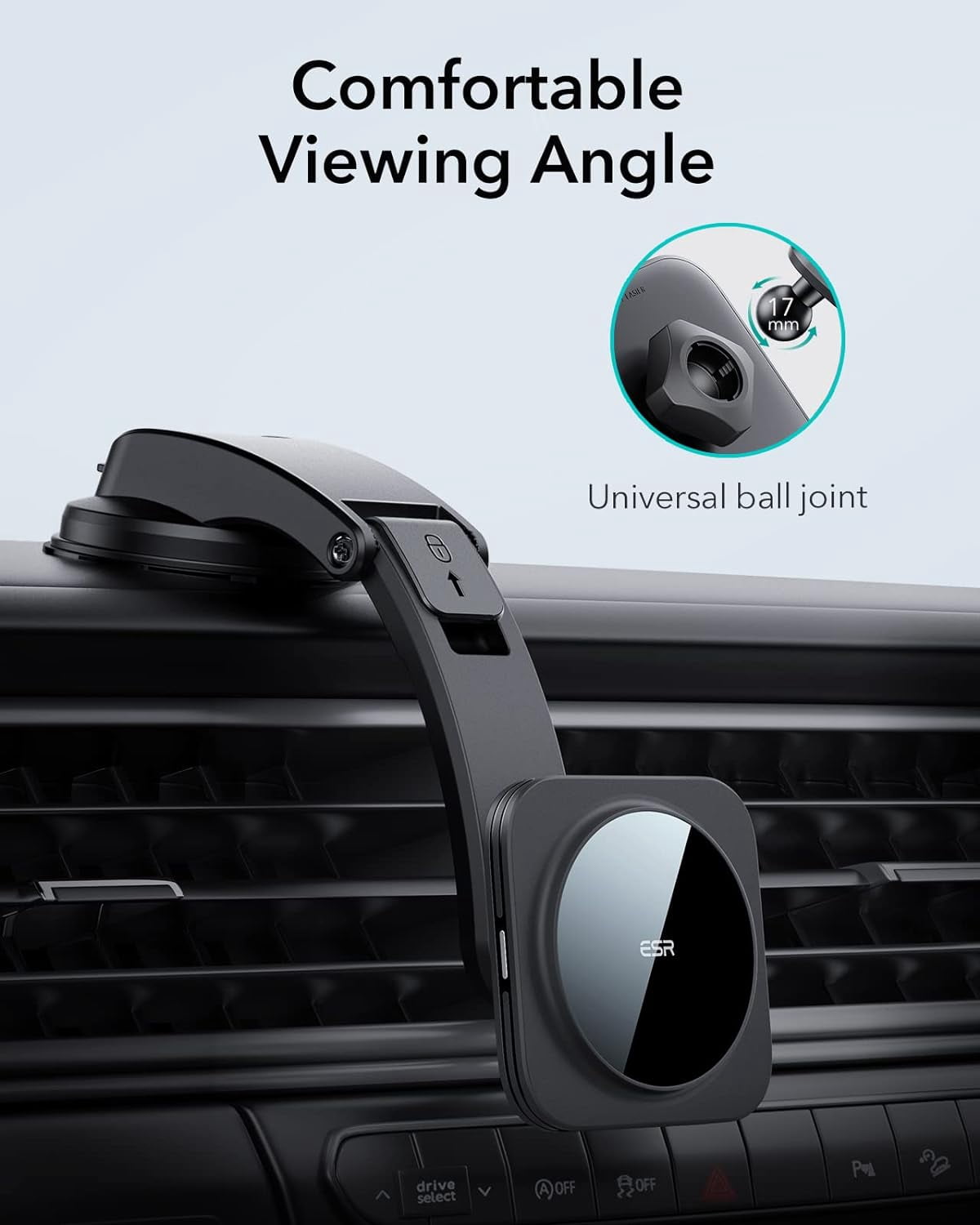 ESR HaloLock Dashboard Wireless Charger Black