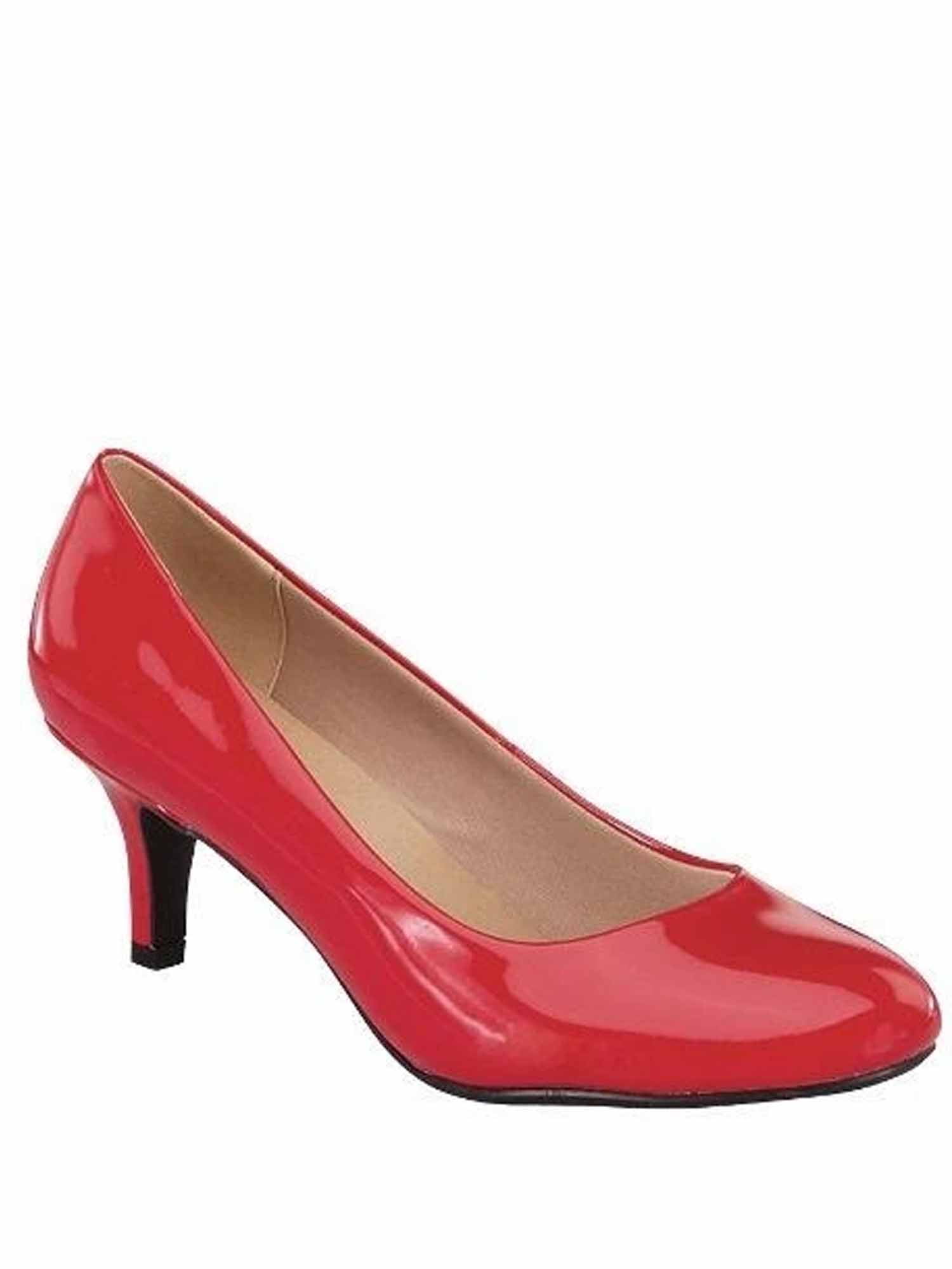 Carloss Women's Patent Glitter Round Toe Low Heel Pump Dress Shoes