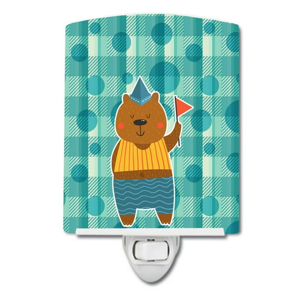 Caroline's Treasures BB6769CNL Celebration Bear Ceramic Night Light, 6x4x3", multicolor