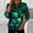 A582 Multicolor, variant on St. Patrick's Day Sweatshirt for Women Plaid Pattern Shamrock Graphic Quarter Zip Pullover Long Sleeve Classic Fit Festive Party Top