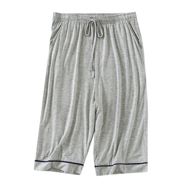 Pantalones cortos de pijama de verano para hombre: ropa de estar por casa holgada con cintura elástica, disponible en tallas grandes, S-XXXXXL