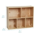 thumbnail image 2 of ECR4Kids Streamline 5-Compartment Single-Sided Storage Cabinet, 30in, Kids Furniture, Natural, 2 of 9