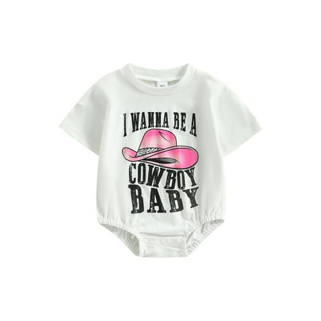 

xingqing Baby Boys Girls Short Sleeve Romper Outfits Letter Printed Clothes Crewneck Jumpsuit Summer Bodysuit 6-12 Months