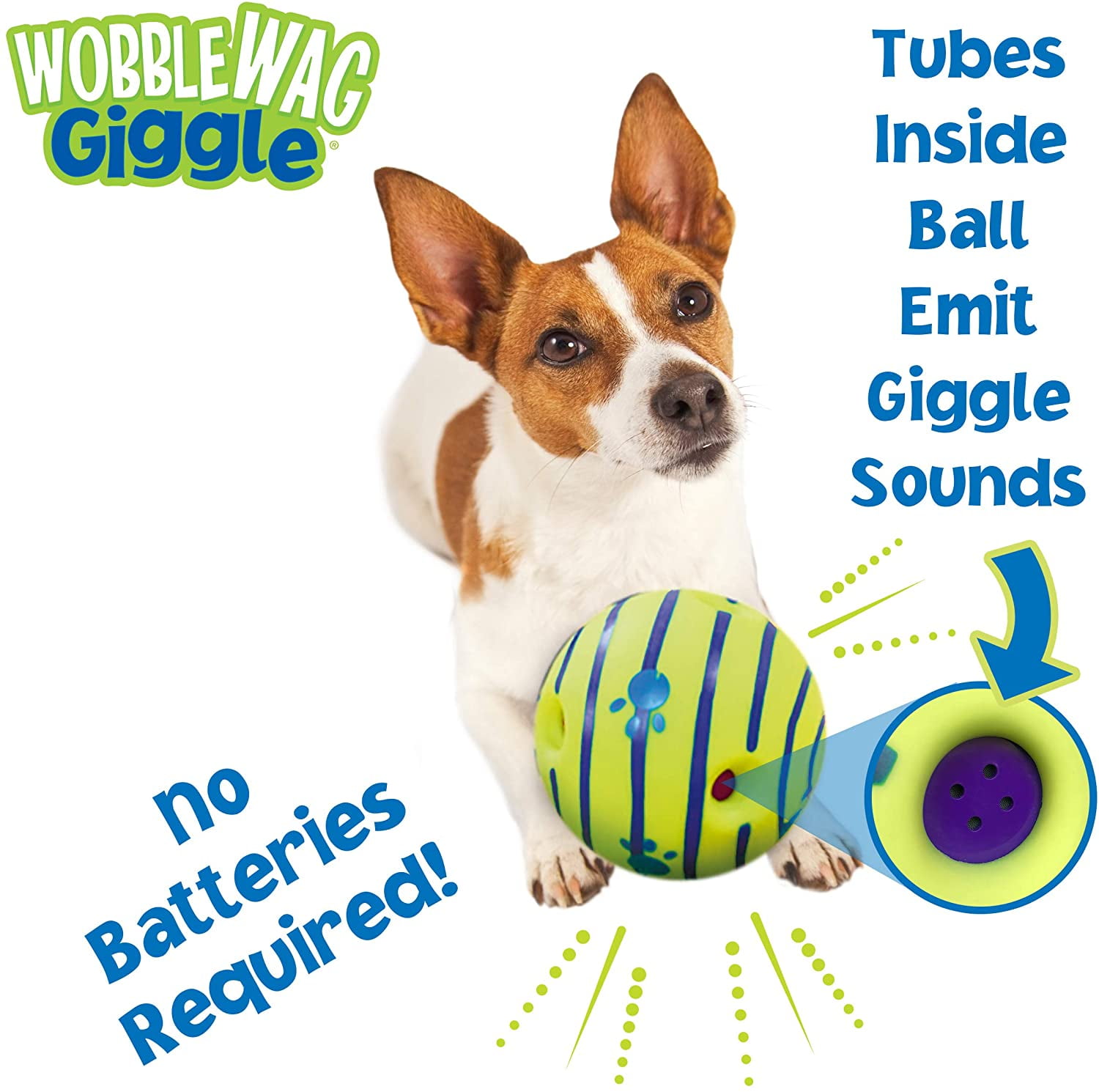 KADTC Dog Giggle Ball Interactive Squeaky Toys Puppy Wobble Wag Talking  Balls for Chewers Durable Rubber Fun Sounds When Rolled or Shaken Best Toy