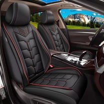 Car Seat Cover Fit for Toyota Camry 2002-2025 Waterproof Faux Leather Seat Protector Vehicle Cushion Covers Compatible Airbag Full Set 5 Seats Black