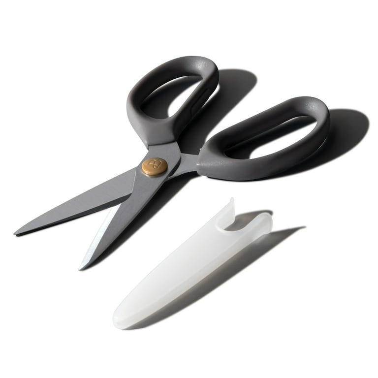 Beautiful Kitchen Scissors with Blade Cover in Grey Smoke by Drew Barrymore  
