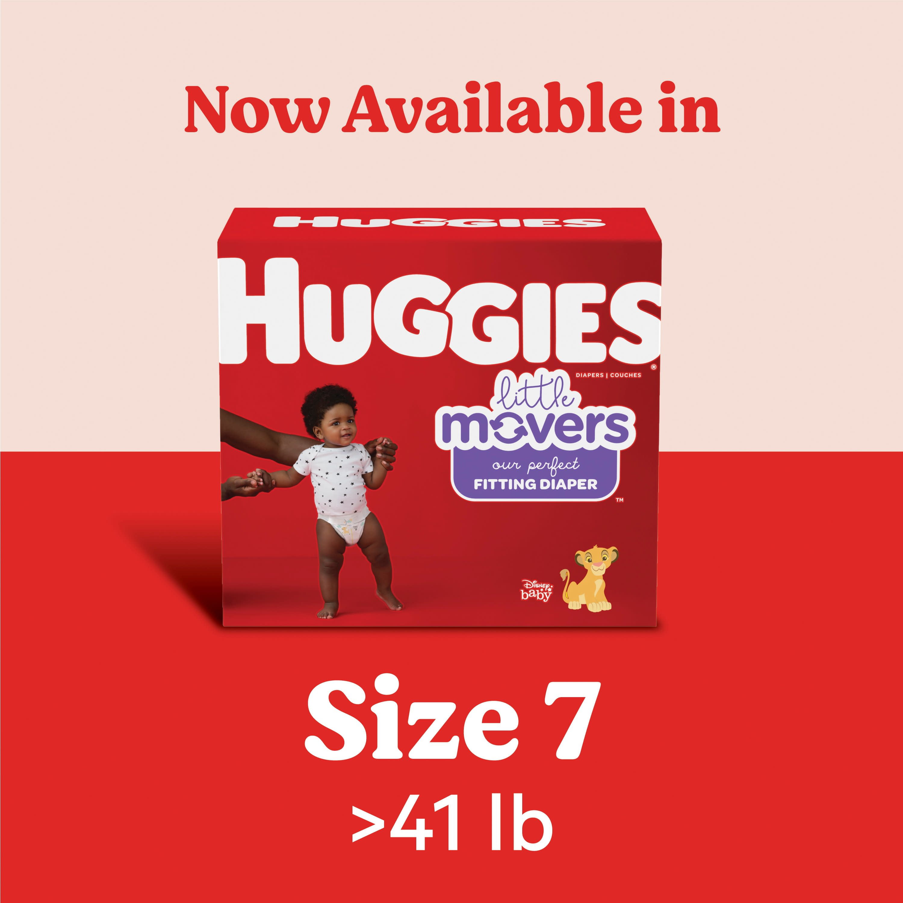 Huggies Little Movers Baby Diapers, Size 7, 42 Ct