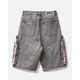 thumbnail image 4 of Pantalones cortos de mezclilla con bolsillos laterales en ángulo estilo retro americano para hombre, pantalones cortos de mezclilla holgados de estilo hip hop de estilo urbano de verano Y2K para mujer, 4 of 5