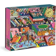 Galison Novel Neighborhood  1000 Piece Foil Puzzle with Bright and Bold Literature and Iconic Books Artwork with Gold Foil Accents for Adults and Families
