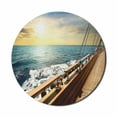 thumbnail image 1 of Nautical Mouse Pad for Computers, Sailboat Yacht on Wavy Sea at Sunset Picture Traveling Adventure Relaxing Vacation, Round Non-Slip Thick Rubber Modern Mousepad, 8" Round, Multicolor, by Ambesonne, 1 of 2