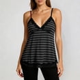 thumbnail image 2 of Lixiuxyad Womens Basic Cami Tops Summer Punk Striped Contrast Trim Spaghetti Strap Tank Top For,Black L, 2 of 6